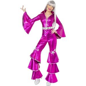 Smiffys Womens/Ladies 70s Dancing Dream Costume Jumpsuit / Pink/Silver